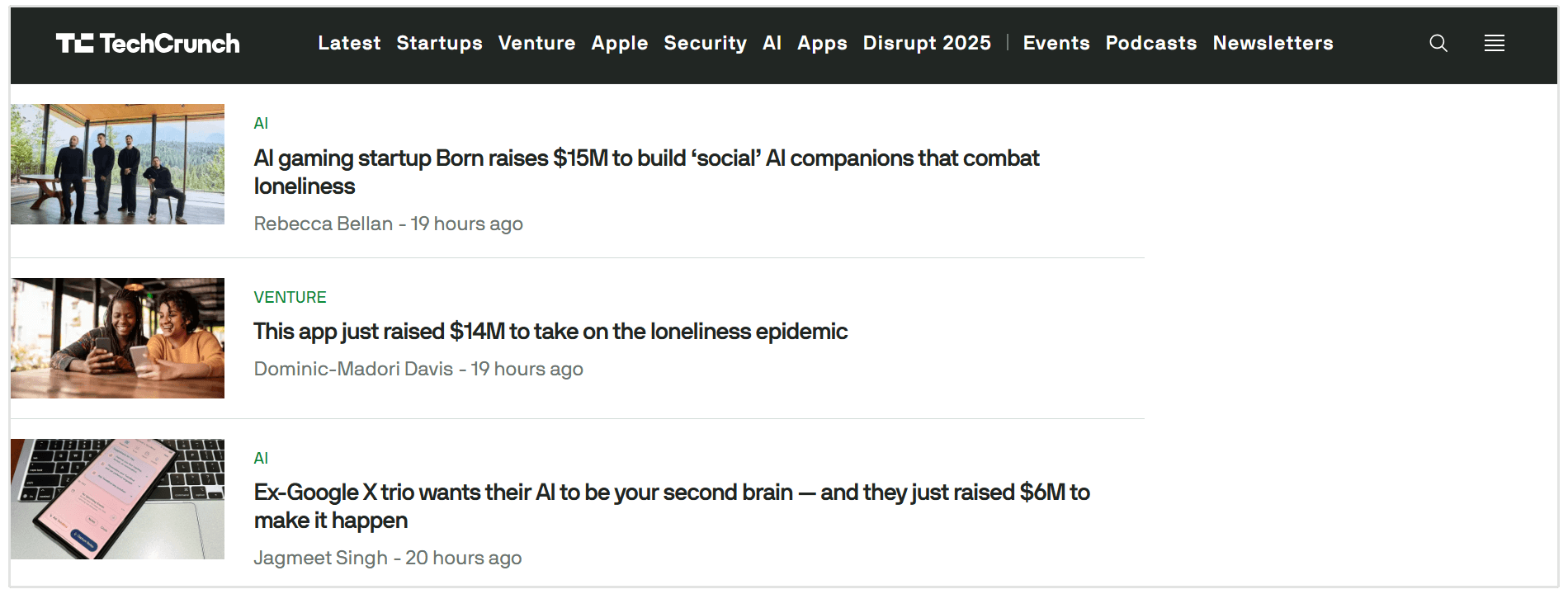 Techcrunch özelliği